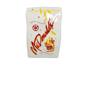 Vintage McDonald's Ceramic Coin Bank French Fry Bag Design 1990s Stopper